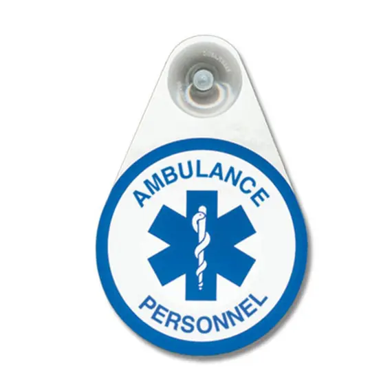Ταμπέλα με Βεντούζα με την Επιγραφή "Ambulance Personnel"